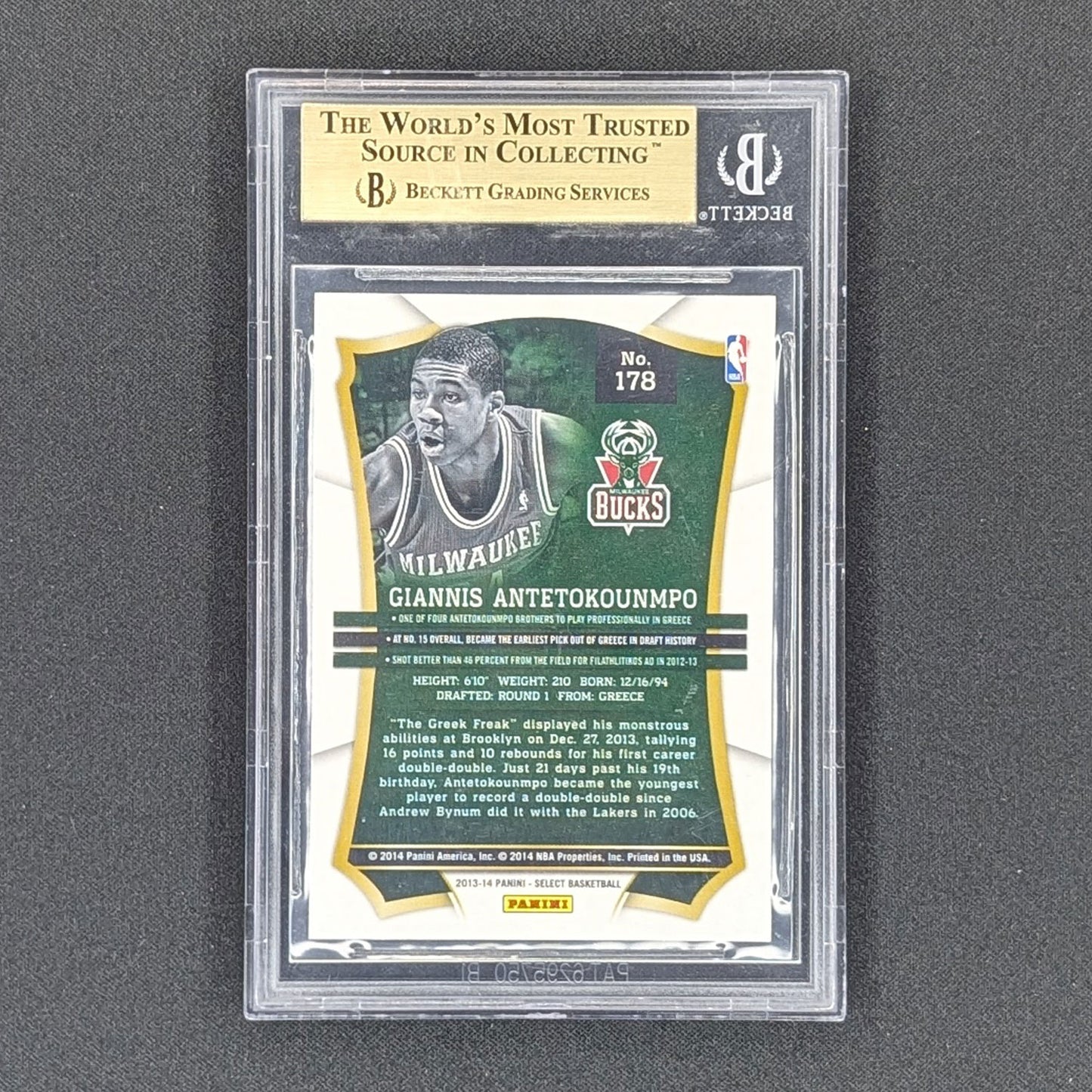 Giannis Antetokounmpo 2013-14 Select Rookie BGS 9.5