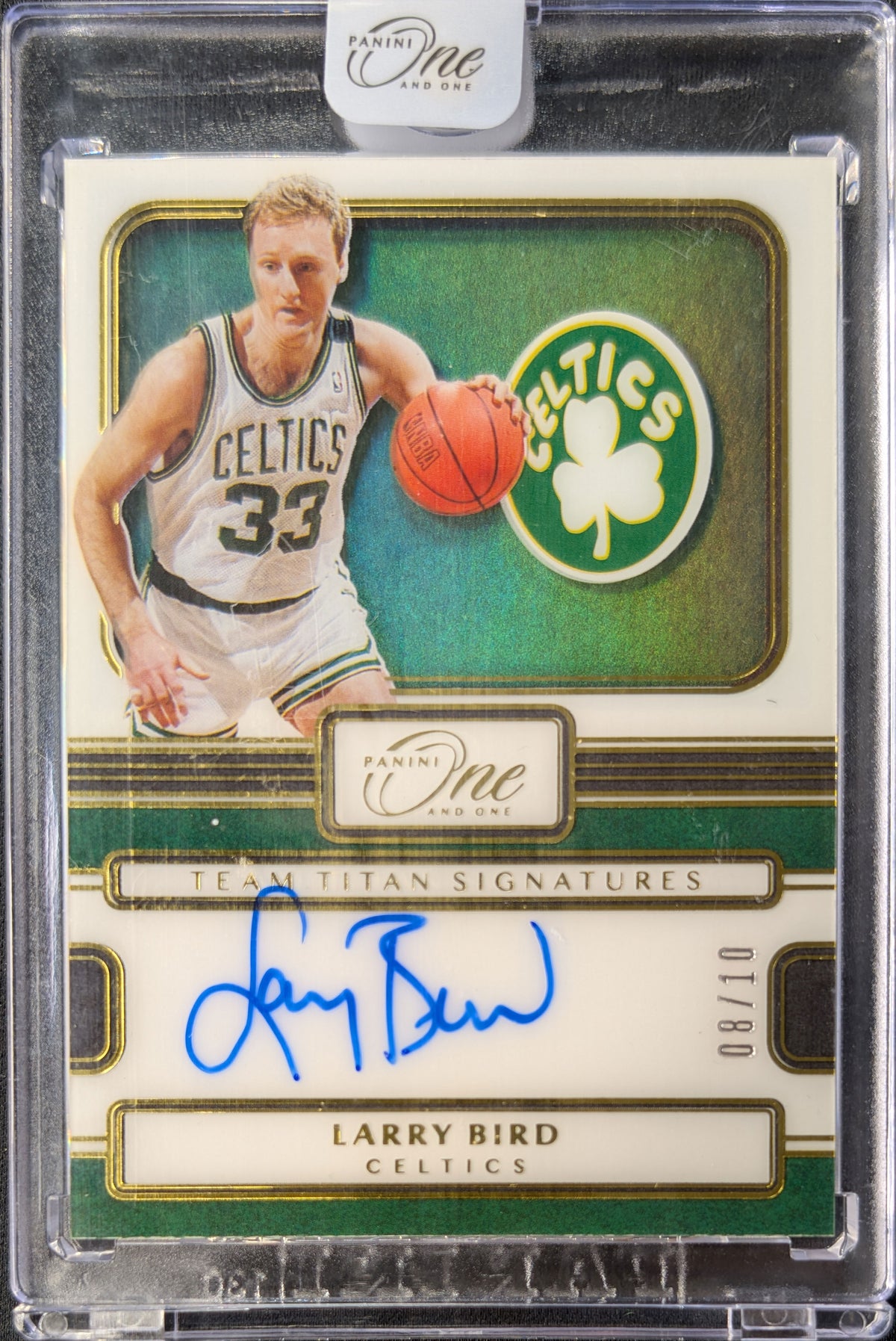 Larry Bird 2022 One and One Team Titan Signature Gold Auto /10