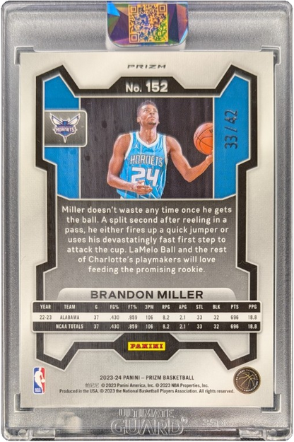 Brandon Miller 2023 PRIZM Rookie Pink Pulsar RC /42