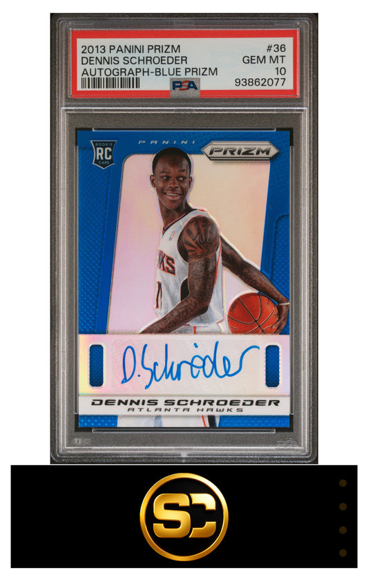 Dennis Schröder 2013-14 Panini Blue Prizm Rookie Auto /99 PSA 10