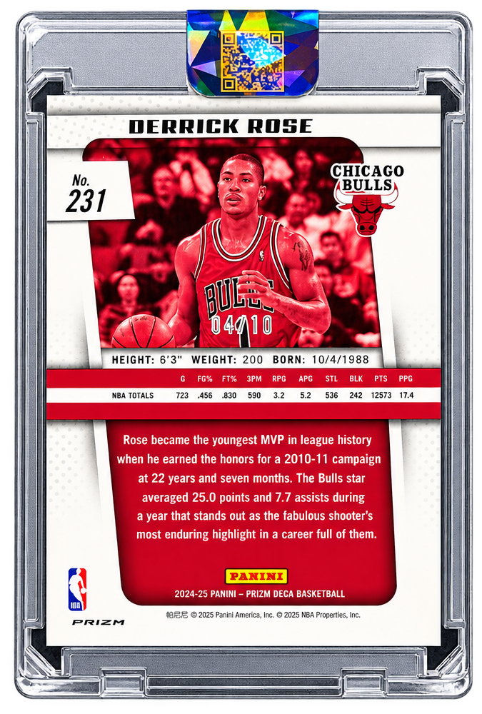 Derrick Rose 2024 PRIZM DECA Legends Gold /10