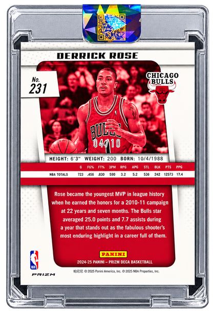 Derrick Rose 2024 PRIZM DECA Legends Gold /10