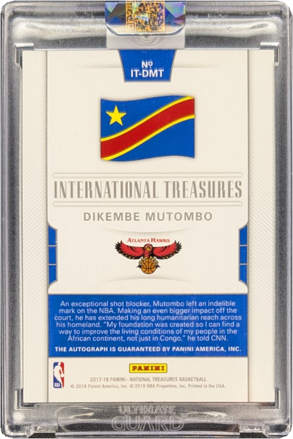 Dikembe Mutombo 2017 NATIONAL TREASURES International Auto /25