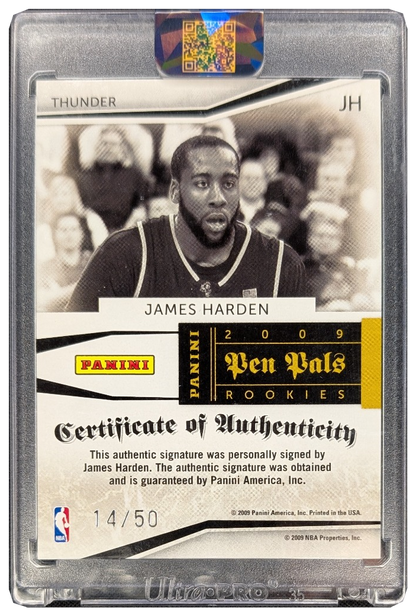 James Harden 2009 Rookie Pen Pals Auto RC /50