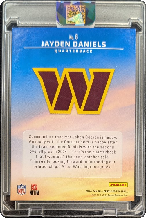 Jayden Daniels 2024 Certified Rookie Red RC /99