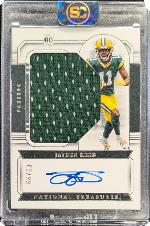 Jayden Reed 2023 National Treasures Rookie Patch Auto RC /99