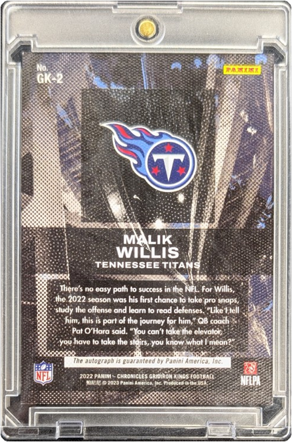 Malik Willis 2022 GRIDIRON KINGS Rookie Auto RC /25