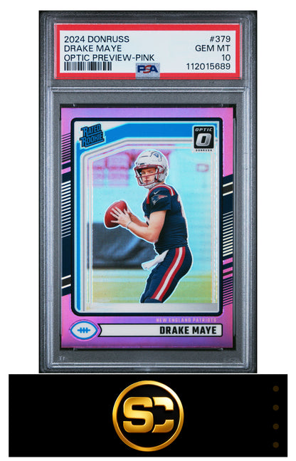 Drake Maye 2024 Panini Donruss Optic Rated Rookie Pink Prizm PSA 10