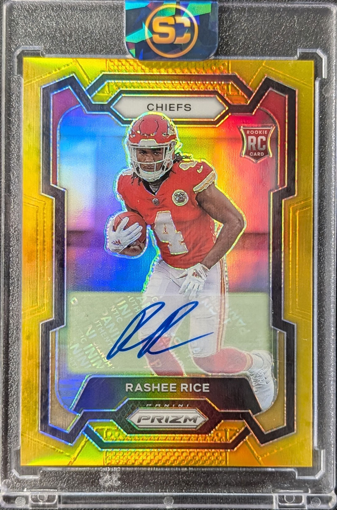 Rashee Rice 2023 PRIZM Gold Auto 4/10 Jersey Number