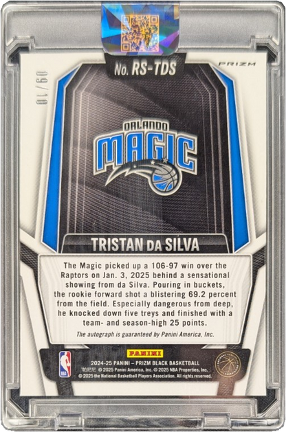 Tristan Da Silva 2024 PRIZM Rookie Gold Auto RC /10