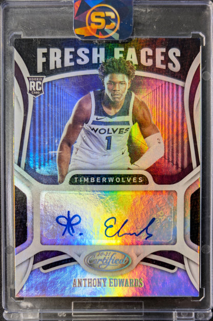 Anthony Edwards 2020 Certified Fresh Faces Rookie Auto RC