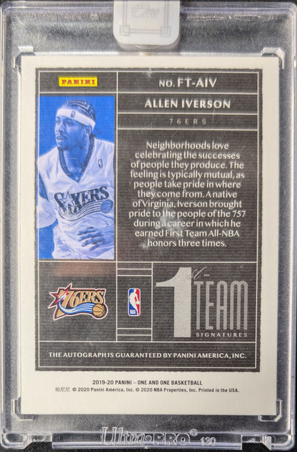 Allen Iverson 2019 One and One 1st-Team Signatures Auto Gold /10