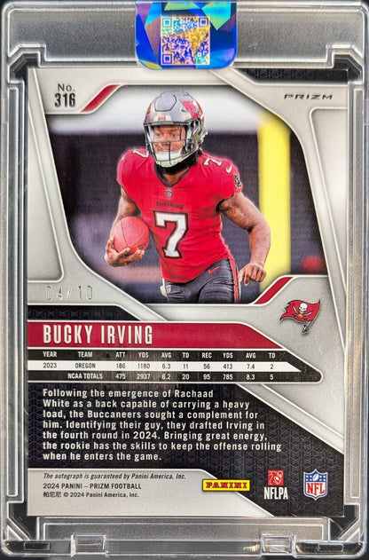 Bucky Irving 2024 PRIZM Rookie Gold Auto RC /10