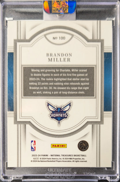 2023 Brandon Miller National Treasures Rookie /3