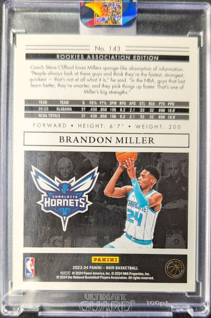 Brandon Miller 2023 Noir Rookie Association Gold Holo /5