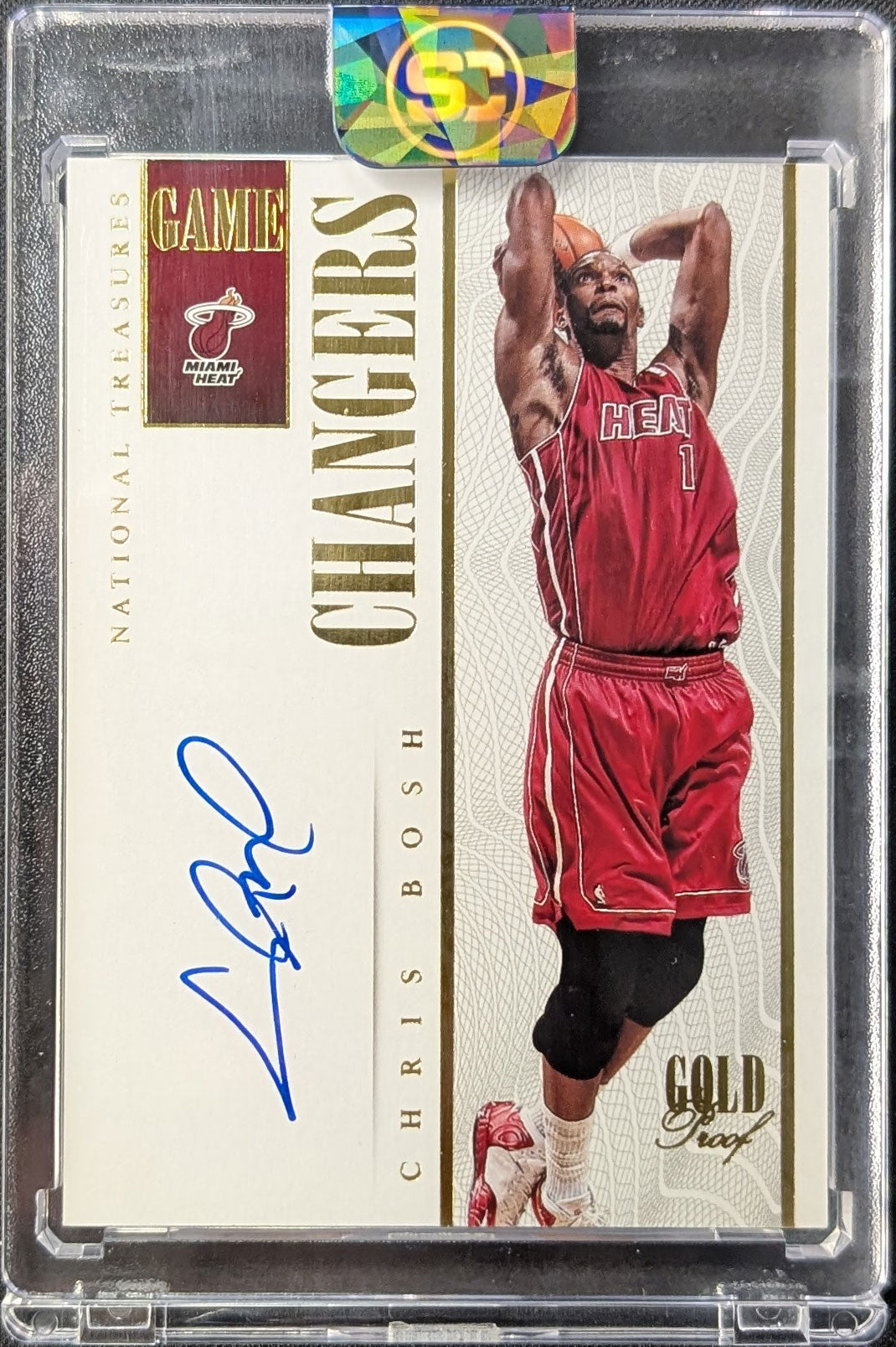 Chris Bosh 2013 National Treasures Game Changers Gold Auto /10