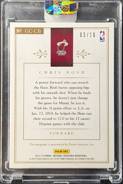 Chris Bosh 2013 National Treasures Game Changers Gold Auto /10