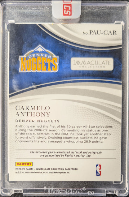 Carmelo Anthony 2024 Immaculate Patch Auto /7