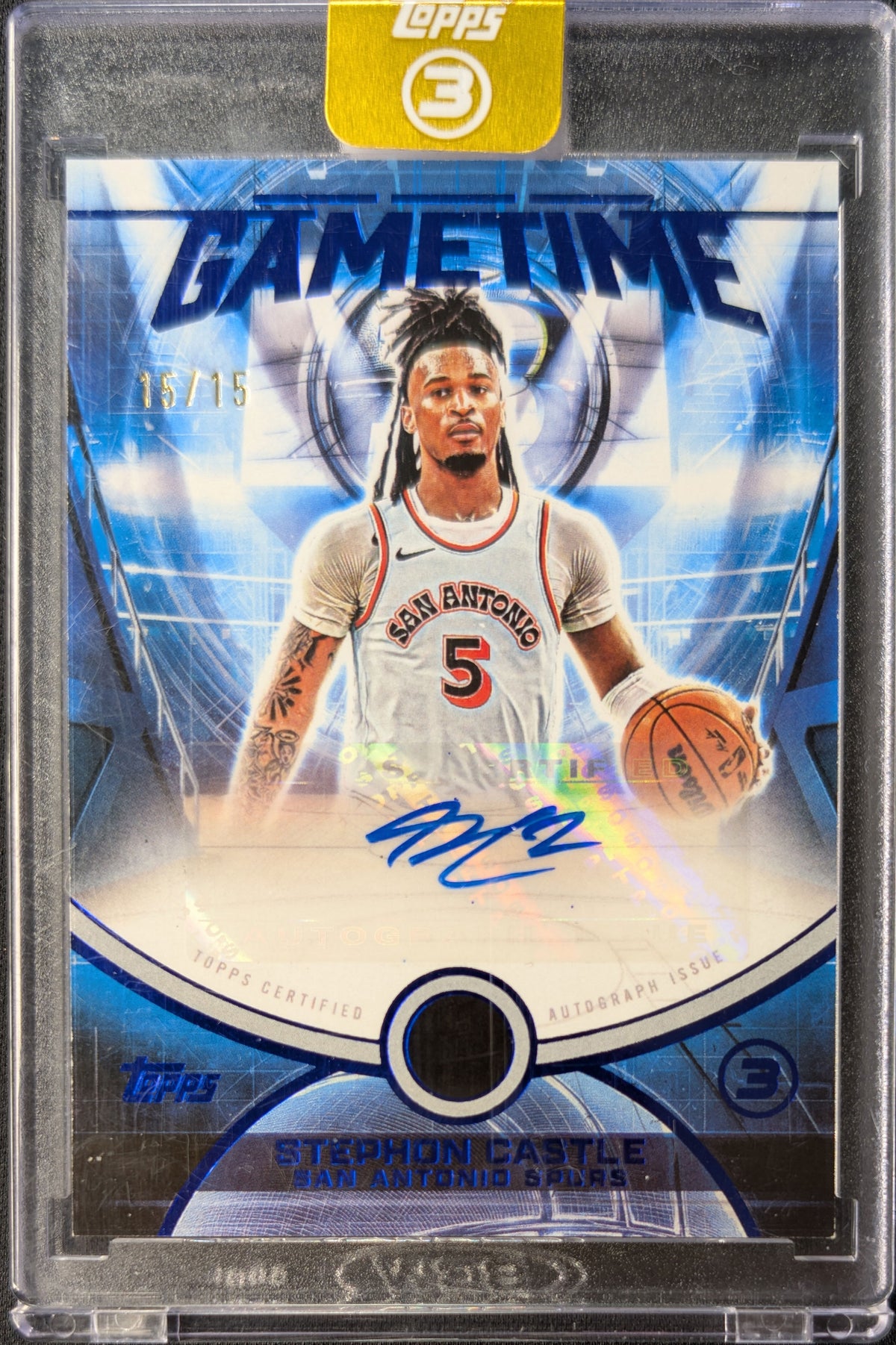 Stephon Castle 2025 Three Game Time Blue Auto /15