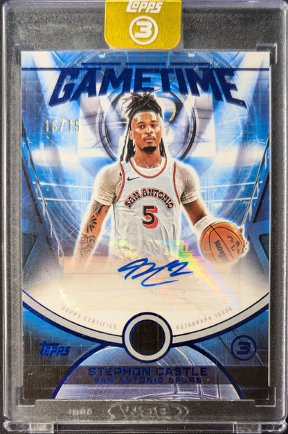 Stephon Castle 2025 Three Game Time Blue Auto /15