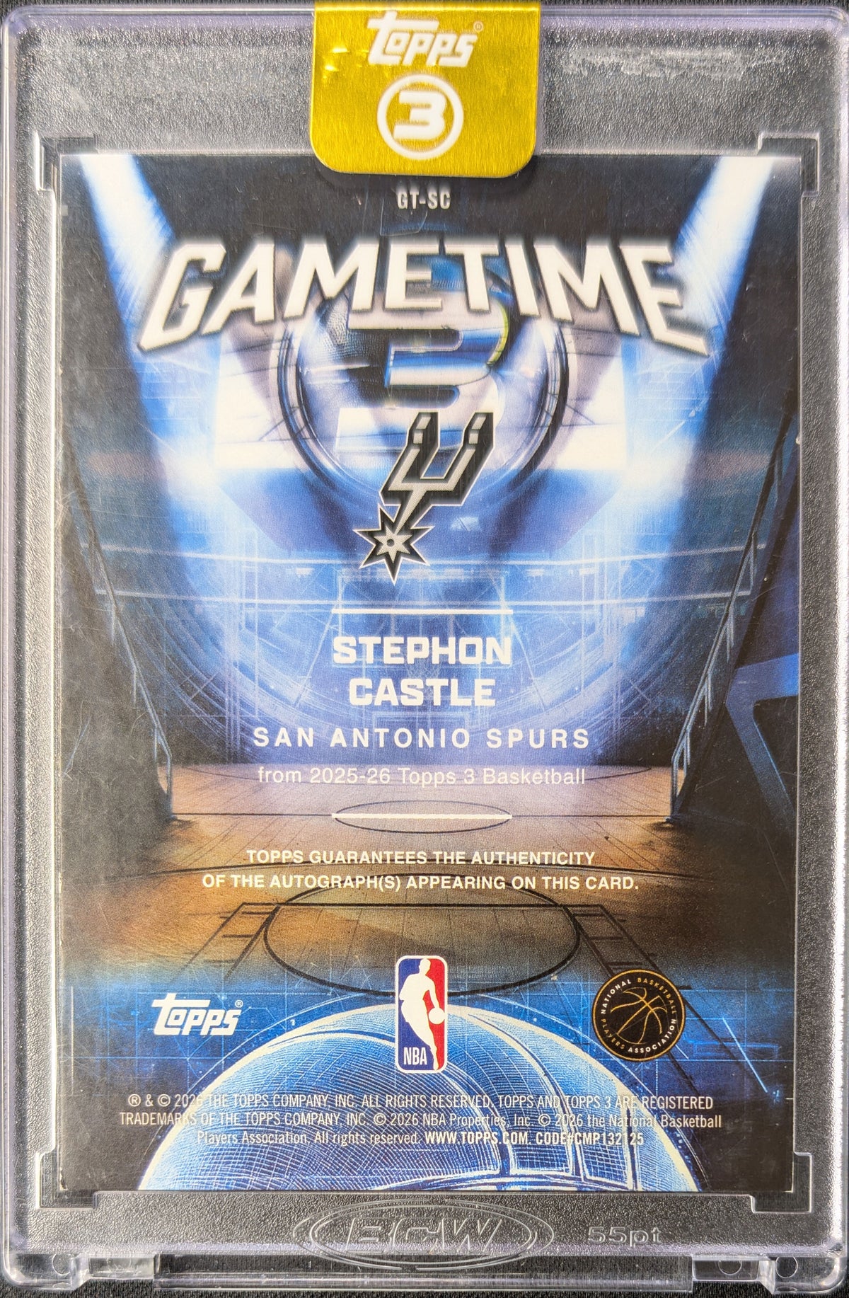 Stephon Castle 2025 Three Game Time Blue Auto /15