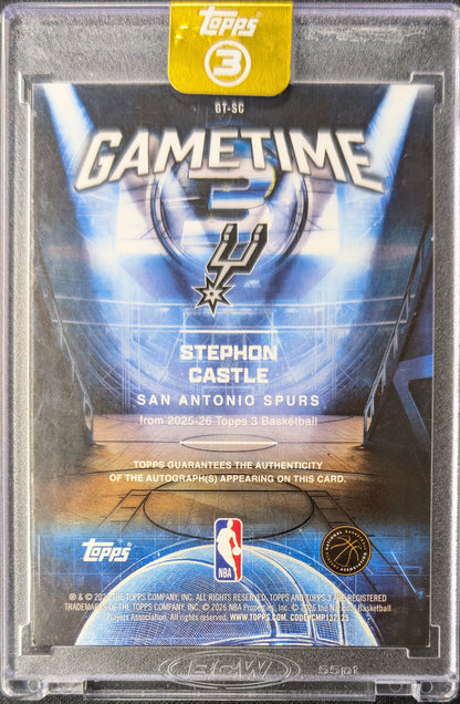 Stephon Castle 2025 Three Game Time Blue Auto /15