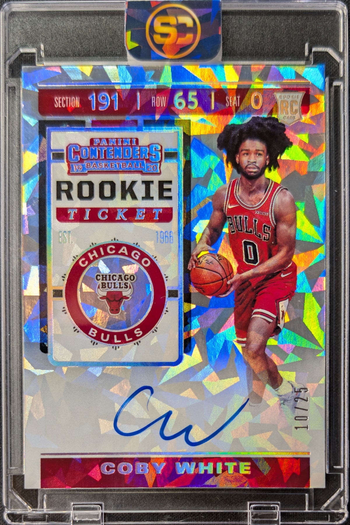 Coby White 2019 Contenders Rookie Ticket Cracked Ice Auto RC /25