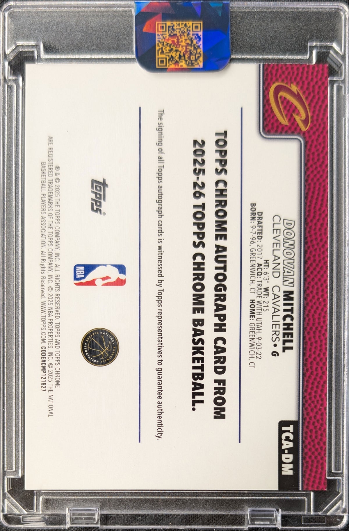 Donovan Mitchell 2025 Chrome Geometric Gold Auto /50