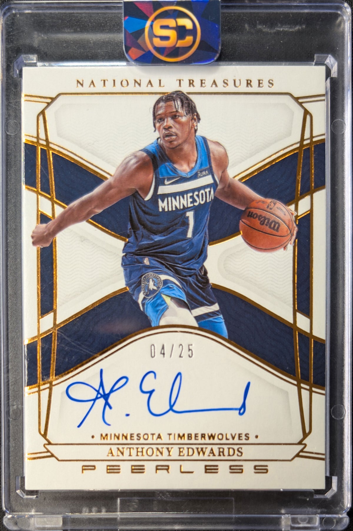 Anthony Edwards 2021 National Treasures Peerless Auto /25