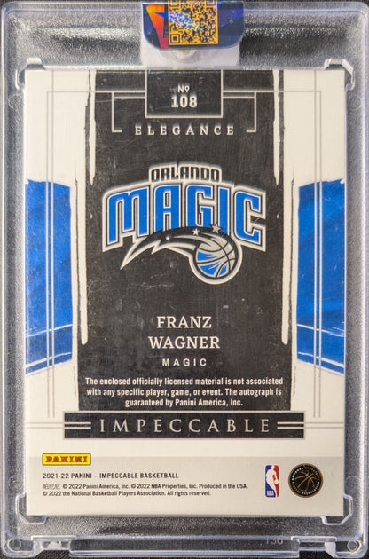 Franz Wagner 2021 Impeccable Elegance Rookie Patch Auto RPA RC /99