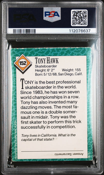 Tony Hawk 1990 SI For Kids Rookie PSA AUTO 10