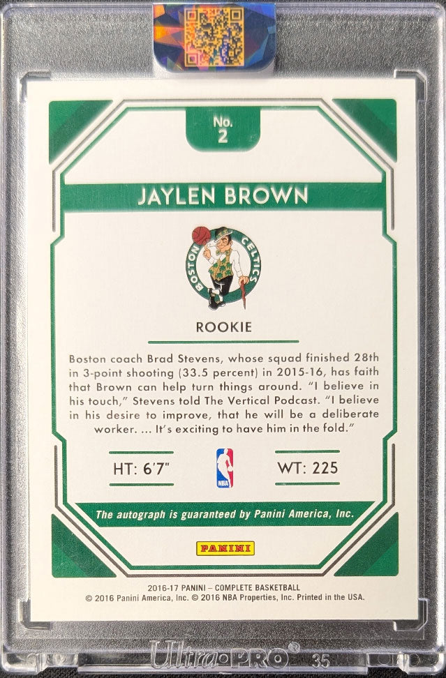 Jaylen Brown 2016 Complete Rookie Auto
