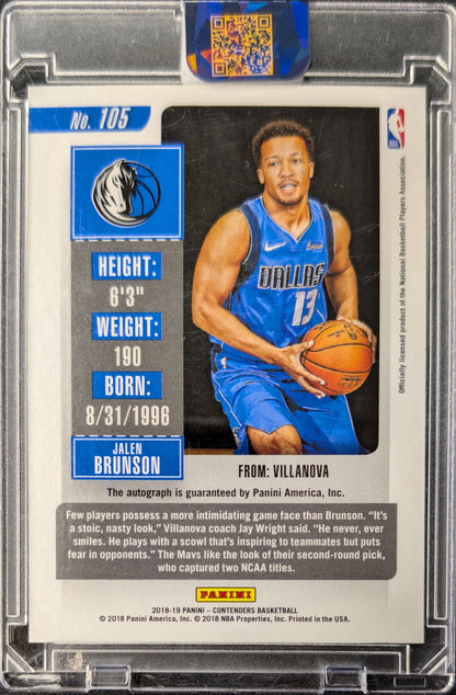 Jalen Brunson 2018 Contenders Playoff Ticket Rookie Auto RC /35