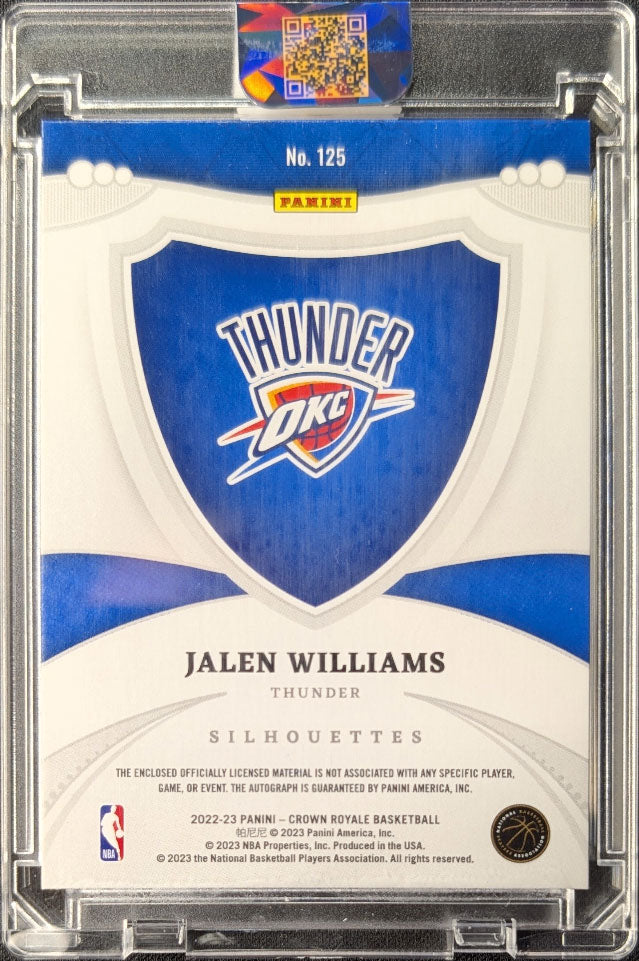 Jalen Williams 2022 Crown Royale Silhouettes Rookie Patch Auto /199