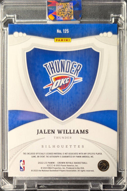 Jalen Williams 2022 Crown Royale Silhouettes Rookie Patch Auto /199