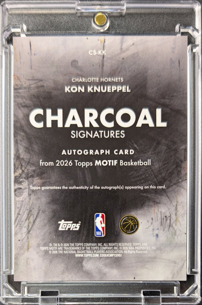 Kon Knueppel 2026 Motif Charcoal Rookie Auto RC /99