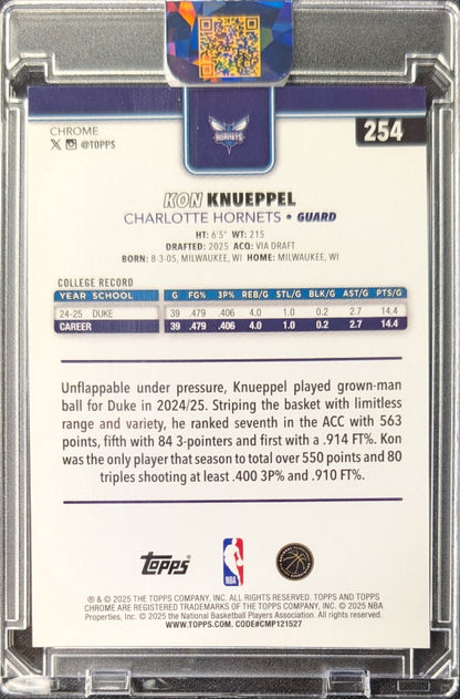 Kon Knueppel 2025 Chrone Blue X-Fractor Rookie