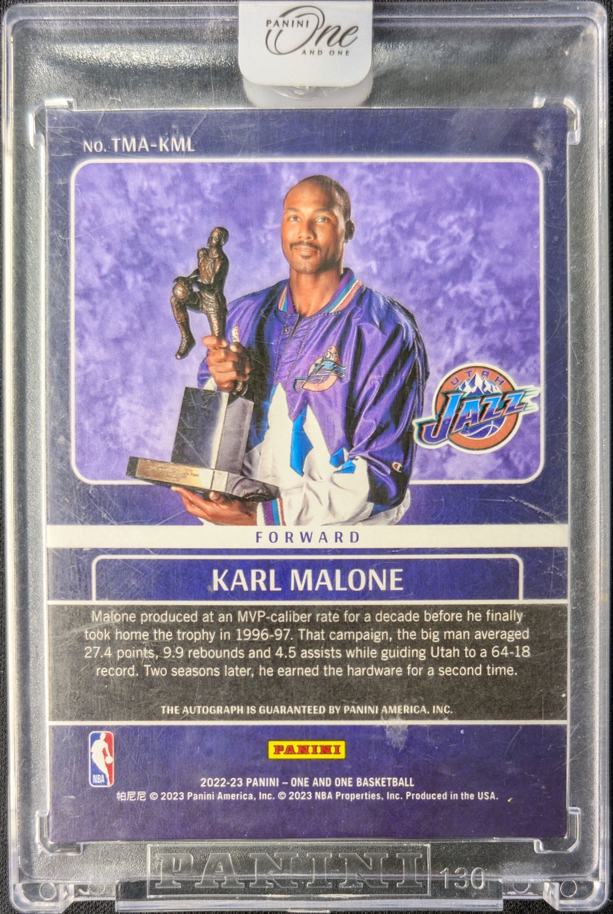Karl Malone One and One Timeless Moments Auto /35