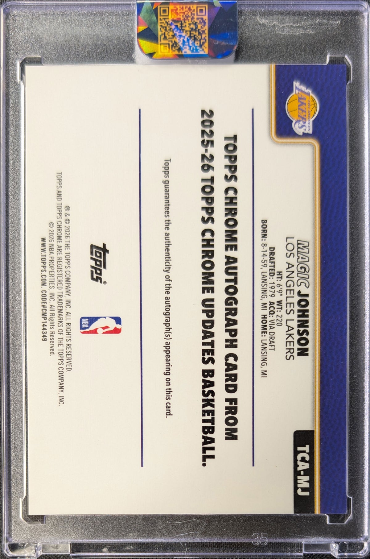 Magic Johnson 2026 Chrome Geometric Gold Auto /10