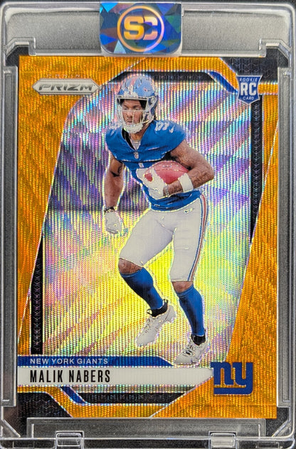 Malik Nabers 2024 PRIZM Rookie Orange Wave RC /60