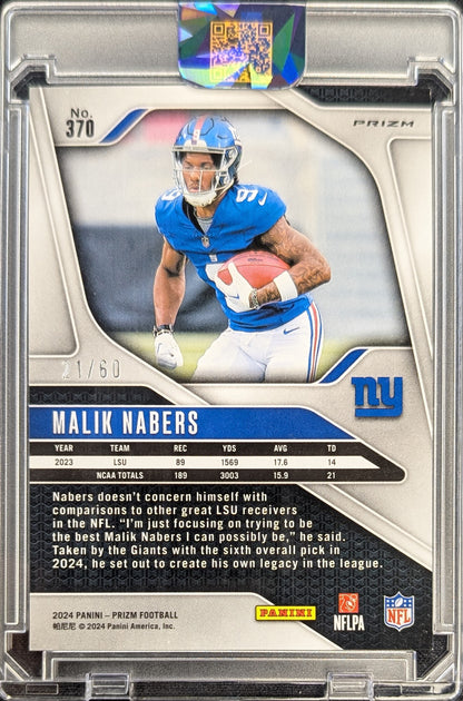 Malik Nabers 2024 PRIZM Rookie Orange Wave RC /60