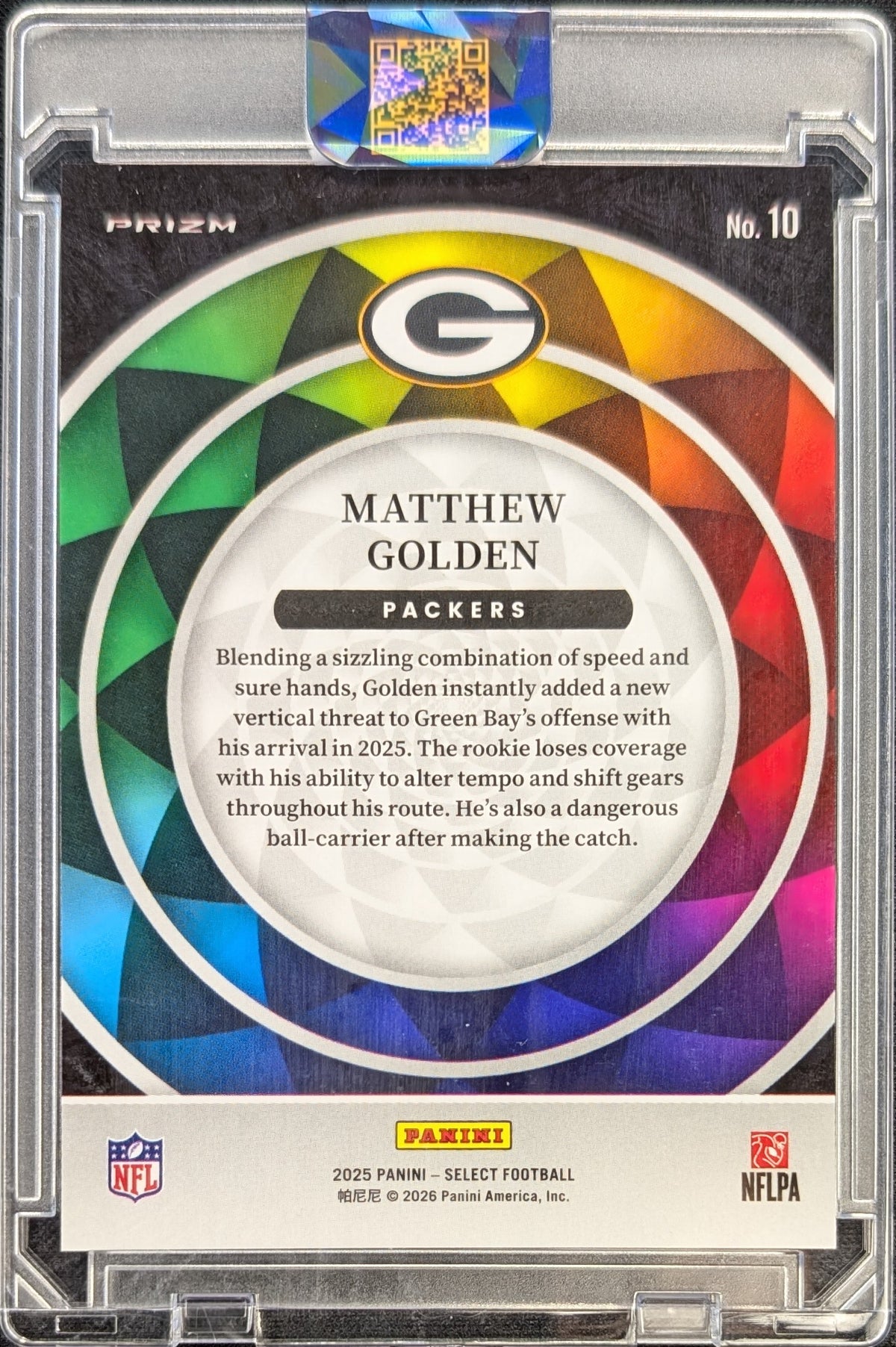 Matthew Golden 2025 Select Rookie Color Wheel RC SSP