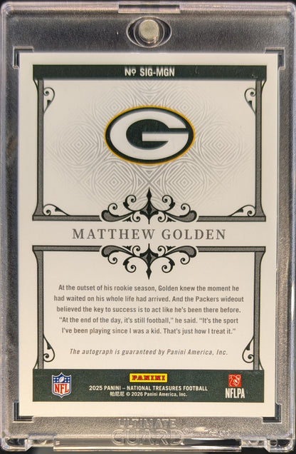 Matthew Golden 2025 National Treasures Rookie Auto Green RC /5