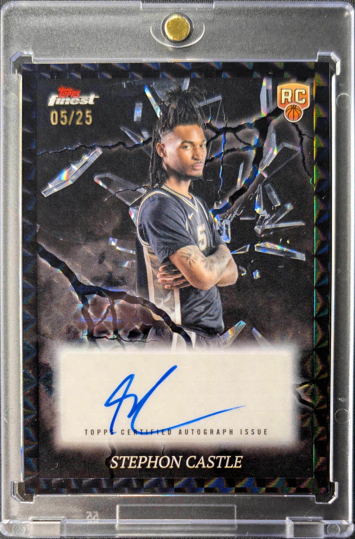 Stephon Castle 2025 Finest Rookie Black Electrifying Geometric Auto RC 5/25