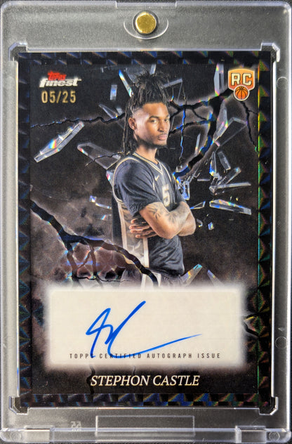 Stephon Castle 2025 Finest Rookie Black Electrifying Geometric Auto RC 5/25