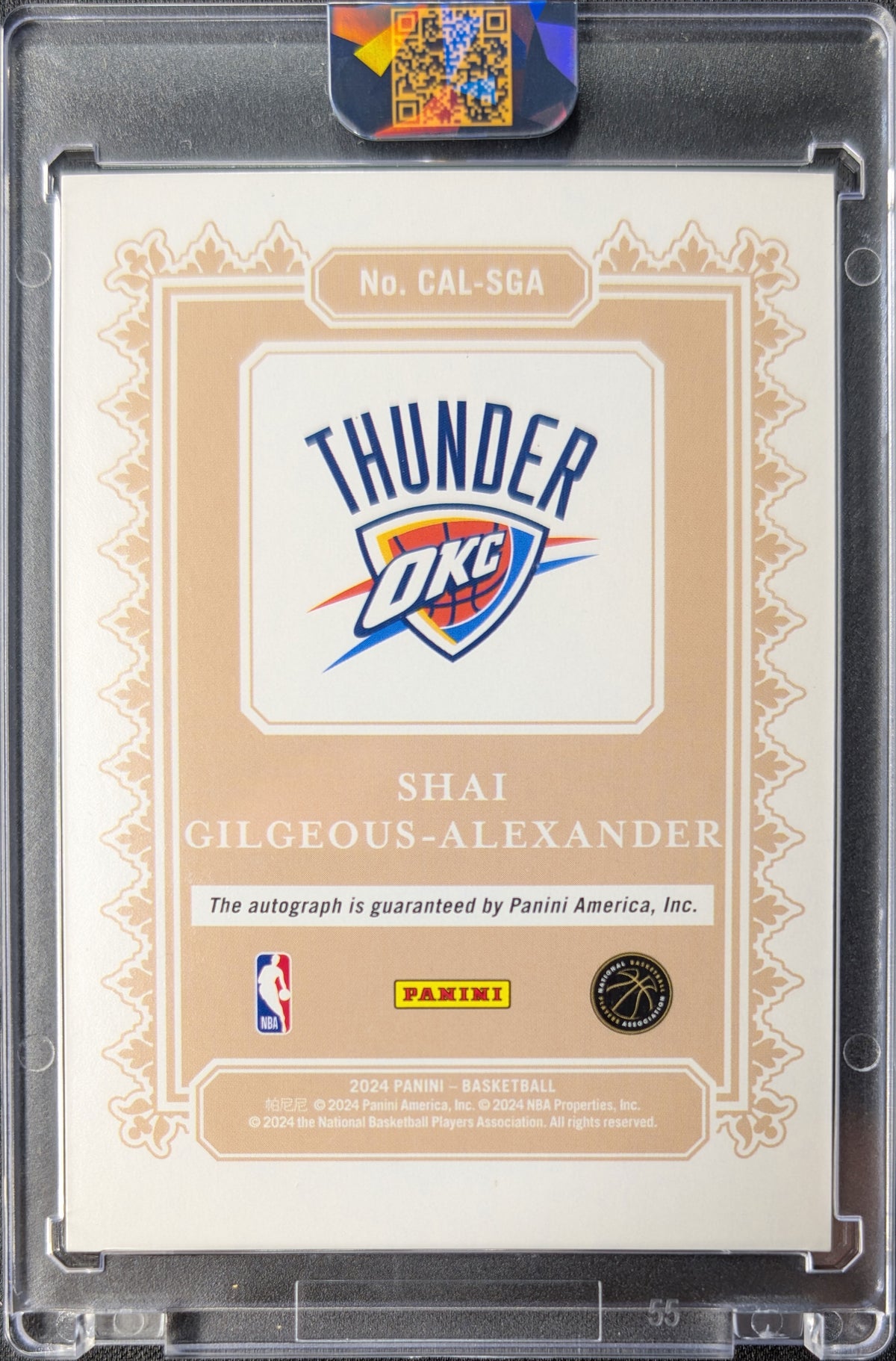 Shai Gilgeous-Alexander 2024 Calligraphy Signatures Auto