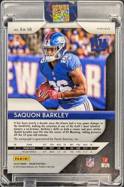 Saquon Barkley 2018 PRIZM Silver Auto