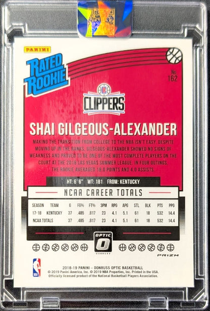 Shai Gilgeous-Alexander 2018 Donruss Optic Rated Rookie Fast Break Holo