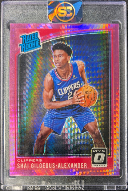 Shai Gilgeous-Alexander 2018 Donruss Optic Rated Rookie Pink Velocity