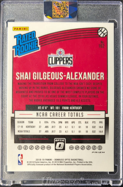 Shai Gilgeous-Alexander 2018 Donruss Optic Rated Rookie Pink Velocity